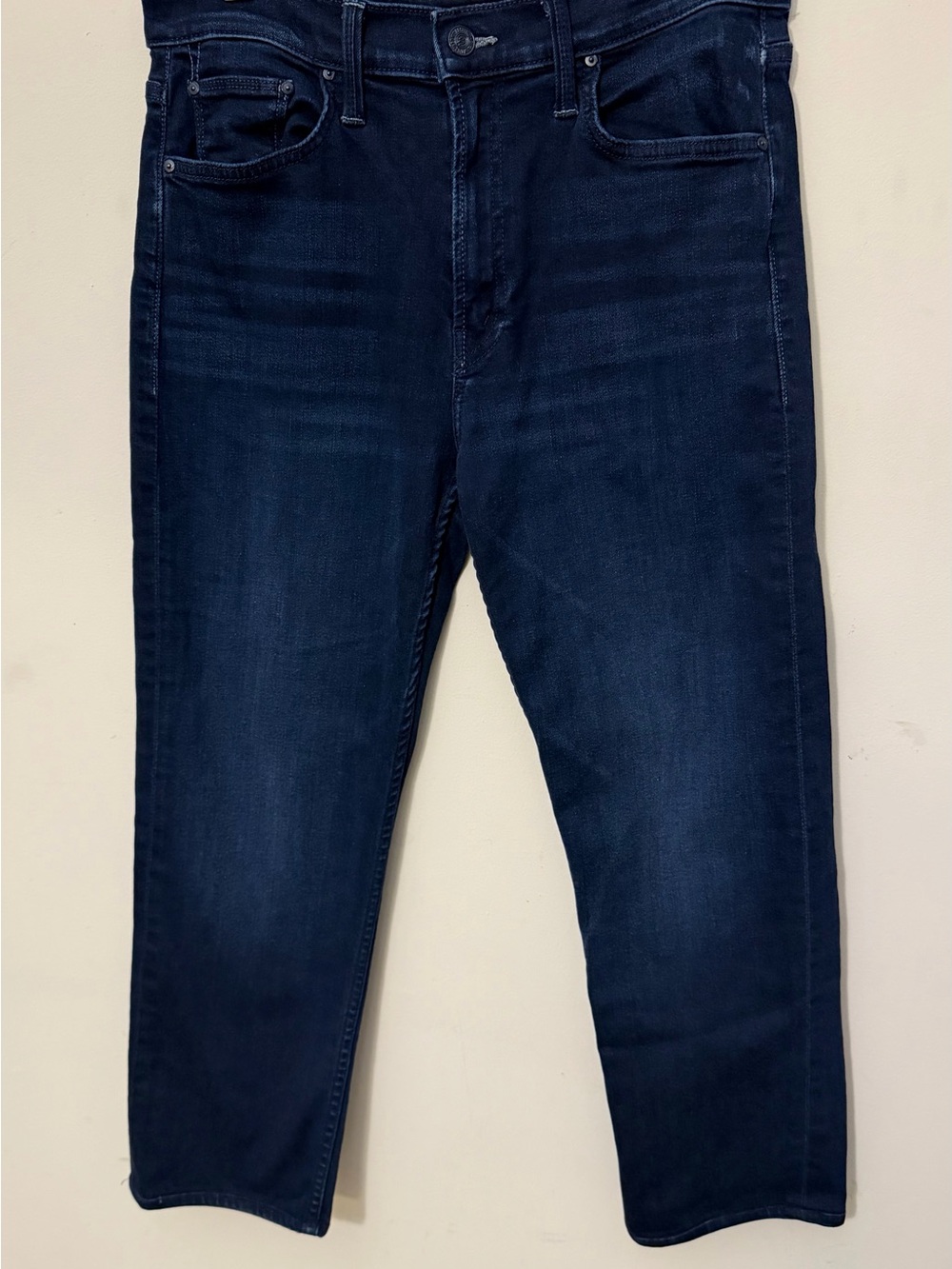 MOTHER Slim Straight Jeans in Dark Blue